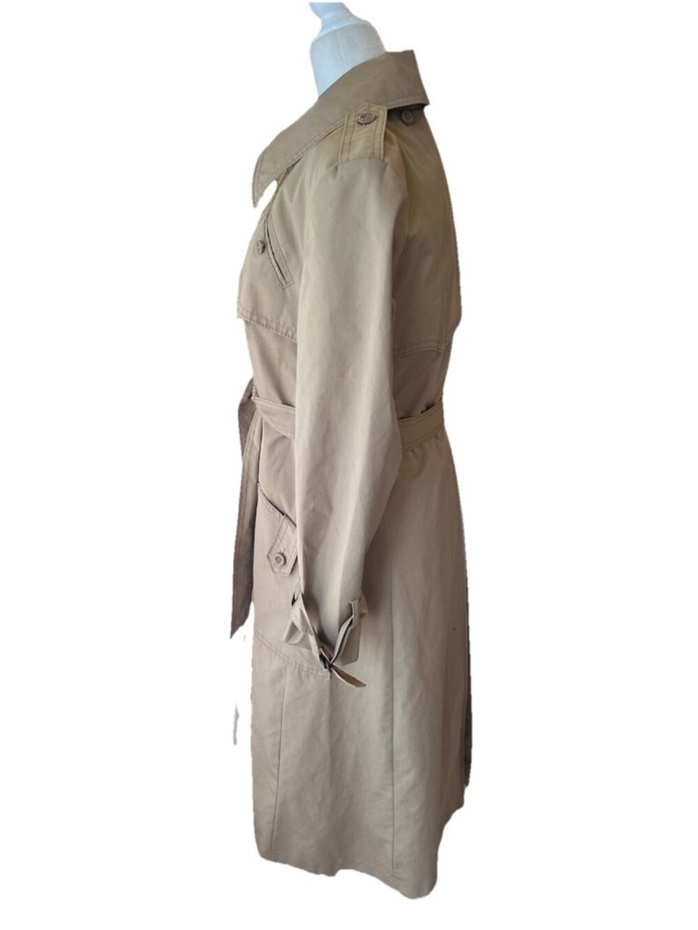 VINTAGE The Jack Set Tan Trench Coat Womens Medium Great Details - Picture 2 of 11